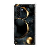 Samsung Galaxy A57 EIDERWOOD Kunstlæder Flipcover m. Indbygget Kortholder & Standerfunktion - Guldringe