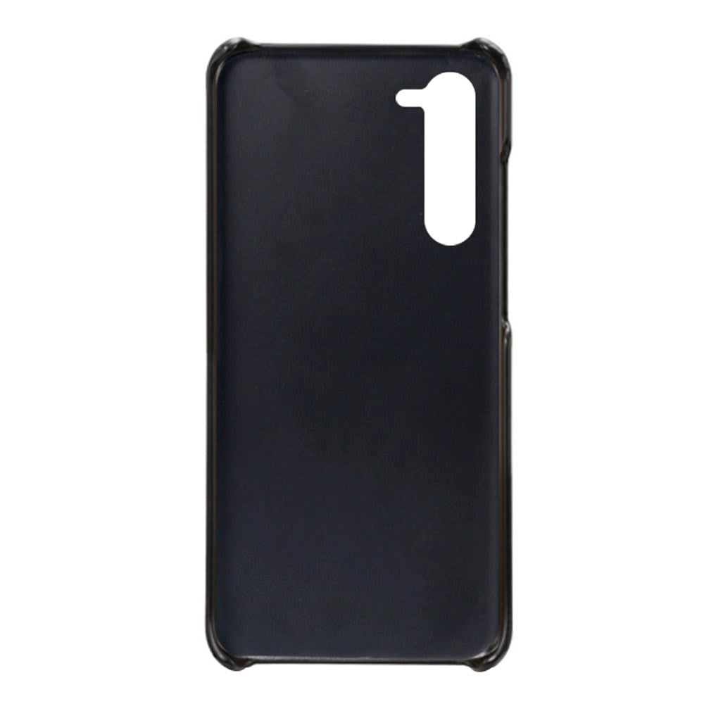 Samsung Galaxy S23 Stof / Læder Bagside Cover m. Dobbelt Kortholder - Sort