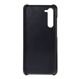 Samsung Galaxy S23 Stof / Læder Bagside Cover m. Dobbelt Kortholder - Sort