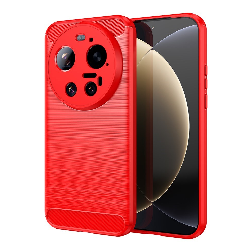 Xiaomi 17 Ultra EIDERWOOD Brushed Carbon Bagside Cover - Rød