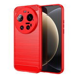 Xiaomi 17 Ultra EIDERWOOD Brushed Carbon Bagside Cover - Rød