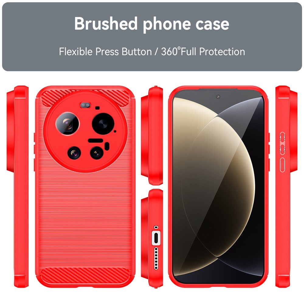 Xiaomi 17 Ultra EIDERWOOD Brushed Carbon Bagside Cover - Rød
