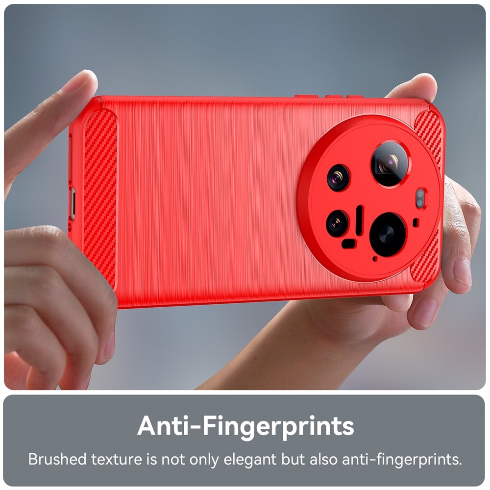 Xiaomi 17 Ultra EIDERWOOD Brushed Carbon Bagside Cover - Rød