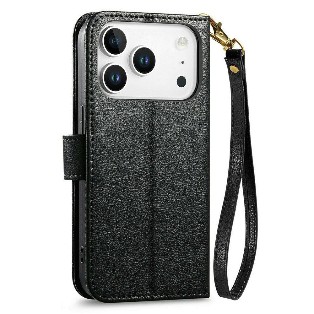 iPhone 18 Pro / 17 Pro EIDERWOOD Kunstlæder Flip Cover m. Tekstur - Sort
