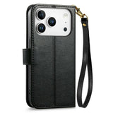 iPhone 18 Pro / 17 Pro EIDERWOOD Kunstlæder Flip Cover m. Tekstur - Sort