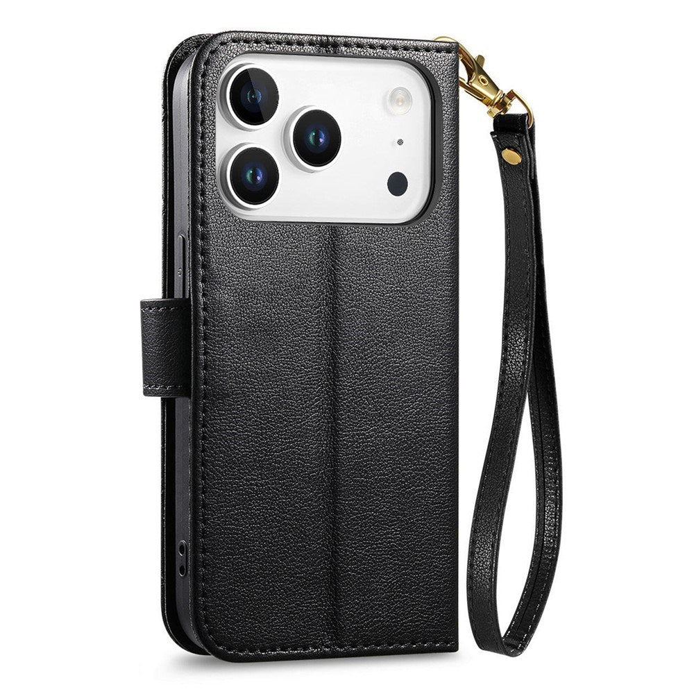 iPhone 18 Pro Max / 17 Pro Max EIDERWOOD Kunstlæder Flip Cover m. Tekstur - Sort