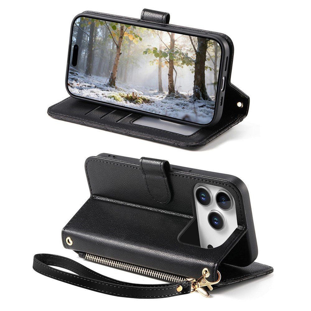 iPhone 18 Pro Max / 17 Pro Max EIDERWOOD Kunstlæder Flip Cover m. Tekstur - Sort