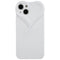 iPhone 14 3D Plastik Cover Fleksibelt m. Hjerte - Hvid