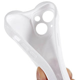 iPhone 14 3D Plastik Cover Fleksibelt m. Hjerte - Hvid