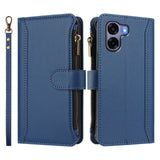 OPPO A6x EIDERWOOD Flip Cover i Kunstlæder - 9 x Kortholder - Lynlåslomme - Blå