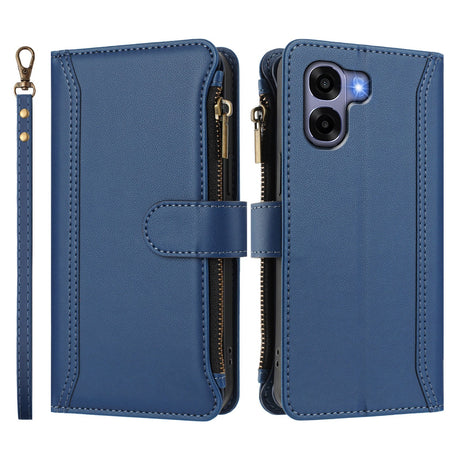 OPPO A6x EIDERWOOD Flip Cover i Kunstlæder - 9 x Kortholder - Lynlåslomme - Blå