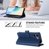 OPPO A6x EIDERWOOD Flip Cover i Kunstlæder - 9 x Kortholder - Lynlåslomme - Blå