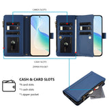 OPPO A6x EIDERWOOD Flip Cover i Kunstlæder - 9 x Kortholder - Lynlåslomme - Blå