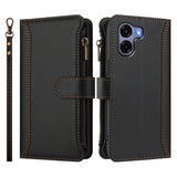 OPPO A6x EIDERWOOD Flip Cover i Kunstlæder - 9 x Kortholder - Lynlåslomme - Sort
