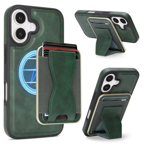 iPhone 17 EIDERWOOD Kunstlæder Cover m. Kortholder - MagSafe Kompatibel - Grøn