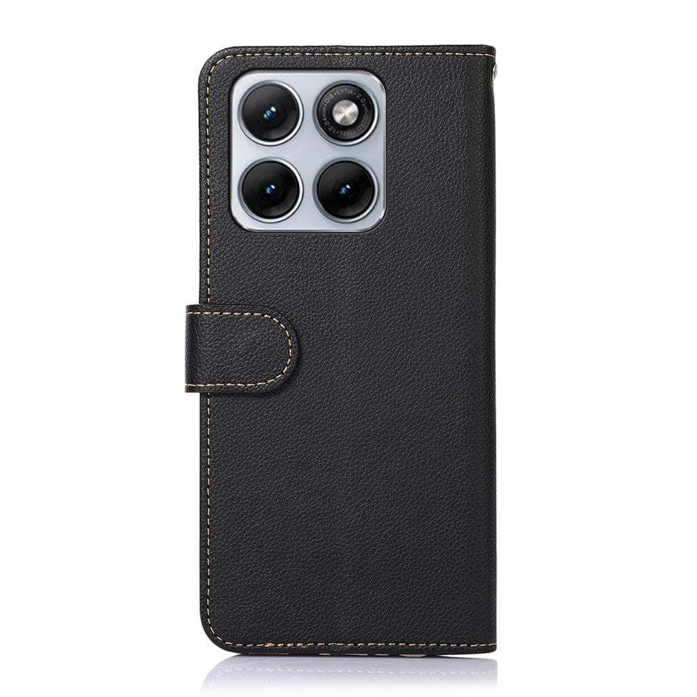 Motorola Edge 70 Fusion EIDERWOOD Kunstlæder Cover m. Strop - Sort