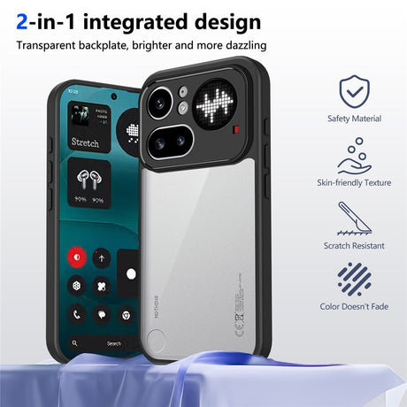 Nothing Phone (4a) Pro Hybrid Bagside Cover - Gennemsigtig / Sort