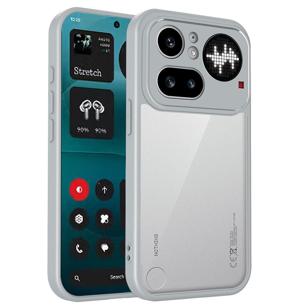 Nothing Phone (4a) Pro Hybrid Bagside Cover - Gennemsigtig / Grå
