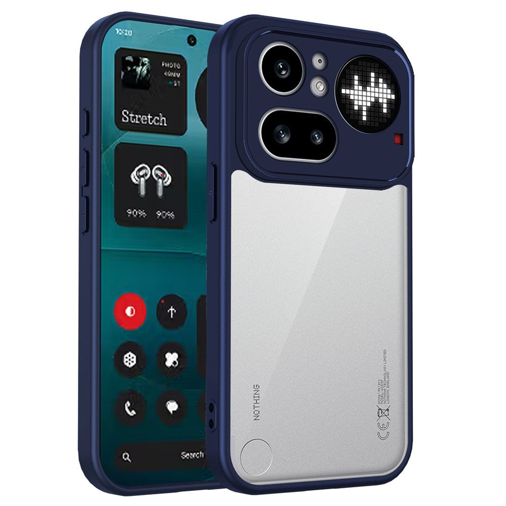 Nothing Phone (4a) Pro Hybrid Bagside Cover - Gennemsigtig / Blå
