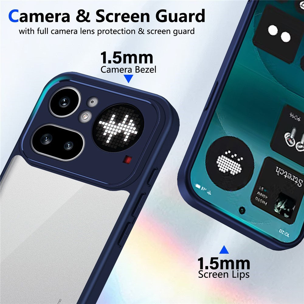 Nothing Phone (4a) Pro Hybrid Bagside Cover - Gennemsigtig / Blå