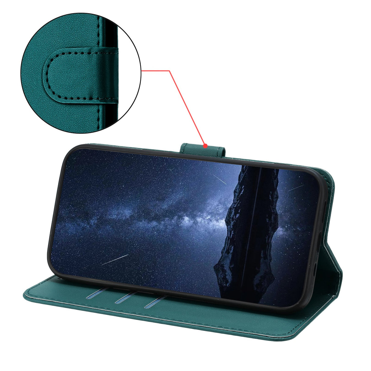 Xiaomi Redmi A7 Pro EIDERWOOD Kunstlæder Flip Cover m. Kortholder - Grøn
