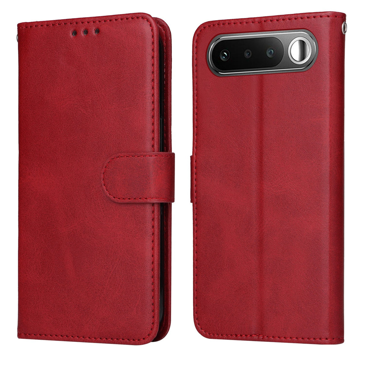 Realme 16 EIDERWOOD Kunstlæder Flip Cover inkl. Strop - Rød