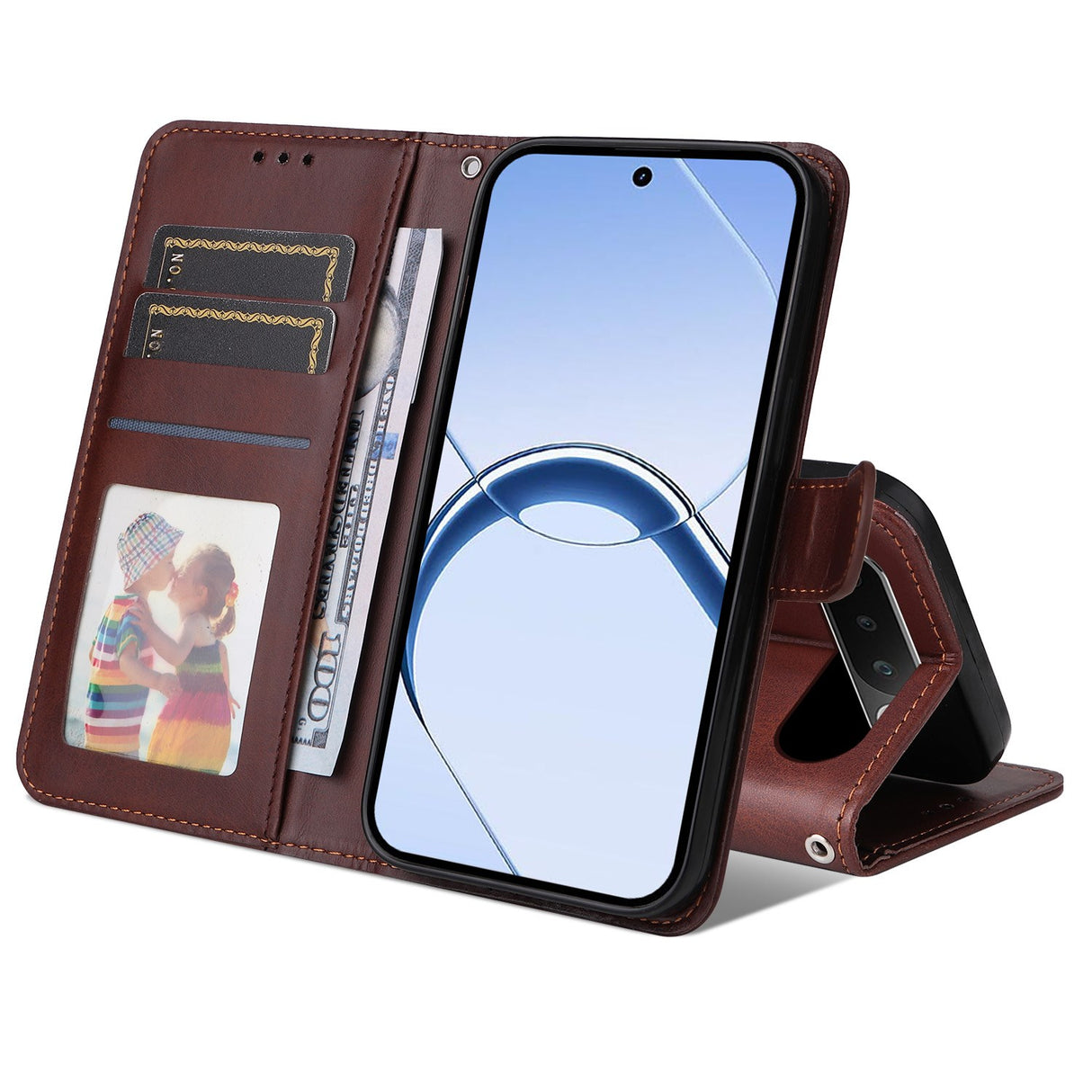 Realme 16 EIDERWOOD Kunstlæder Flip Cover inkl. Strop - Brun
