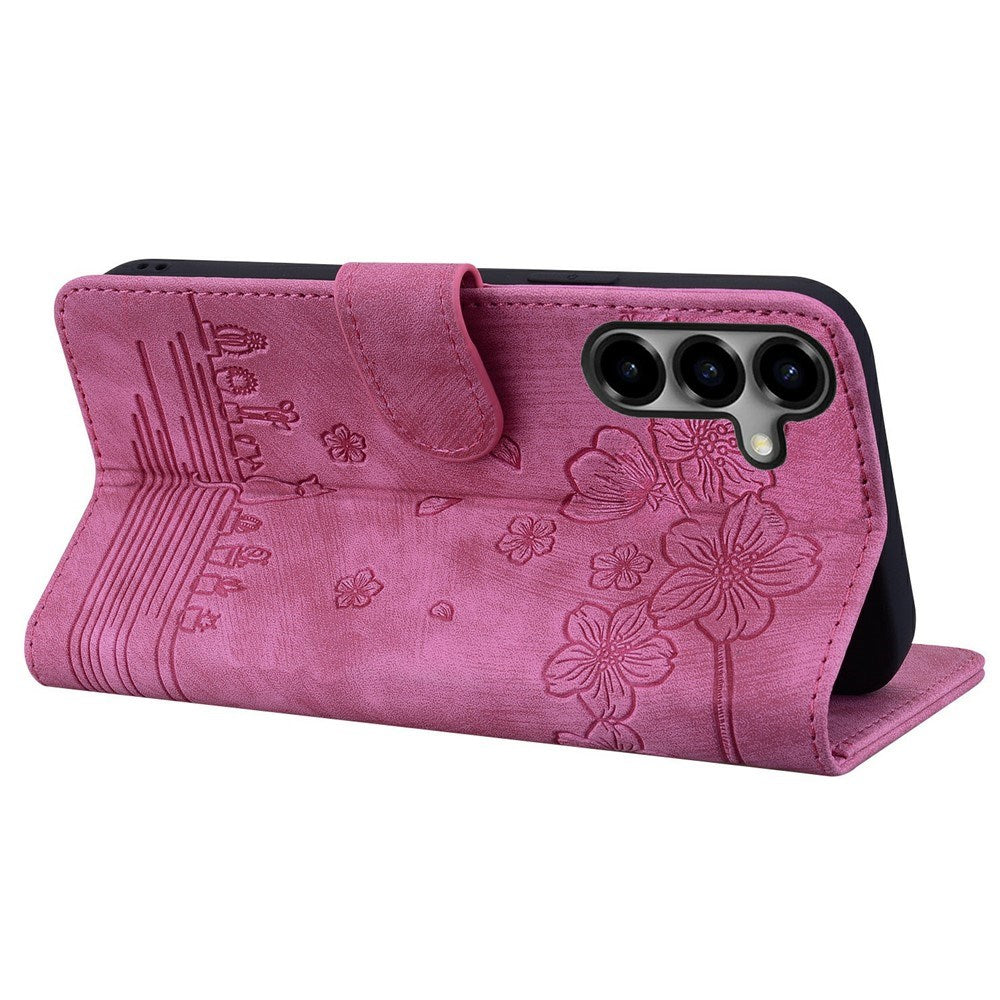 Samsung Galaxy S26 EIDERWOOD Mobil Cover m. Tryk / Kortholder / Strop - Lyserød
