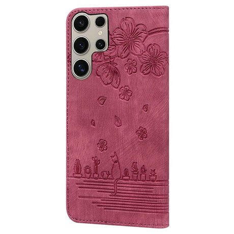 Samsung Galaxy S26 Ultra EIDERWOOD Mobil Cover m. Tryk / Kortholder / Strop - Rød
