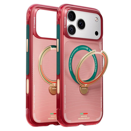 iPhone 17 Pro TORRAS Ostand Q3 Air Case m. 360° Kickstand - MagSafe Kompatibel - Wave of Passion
