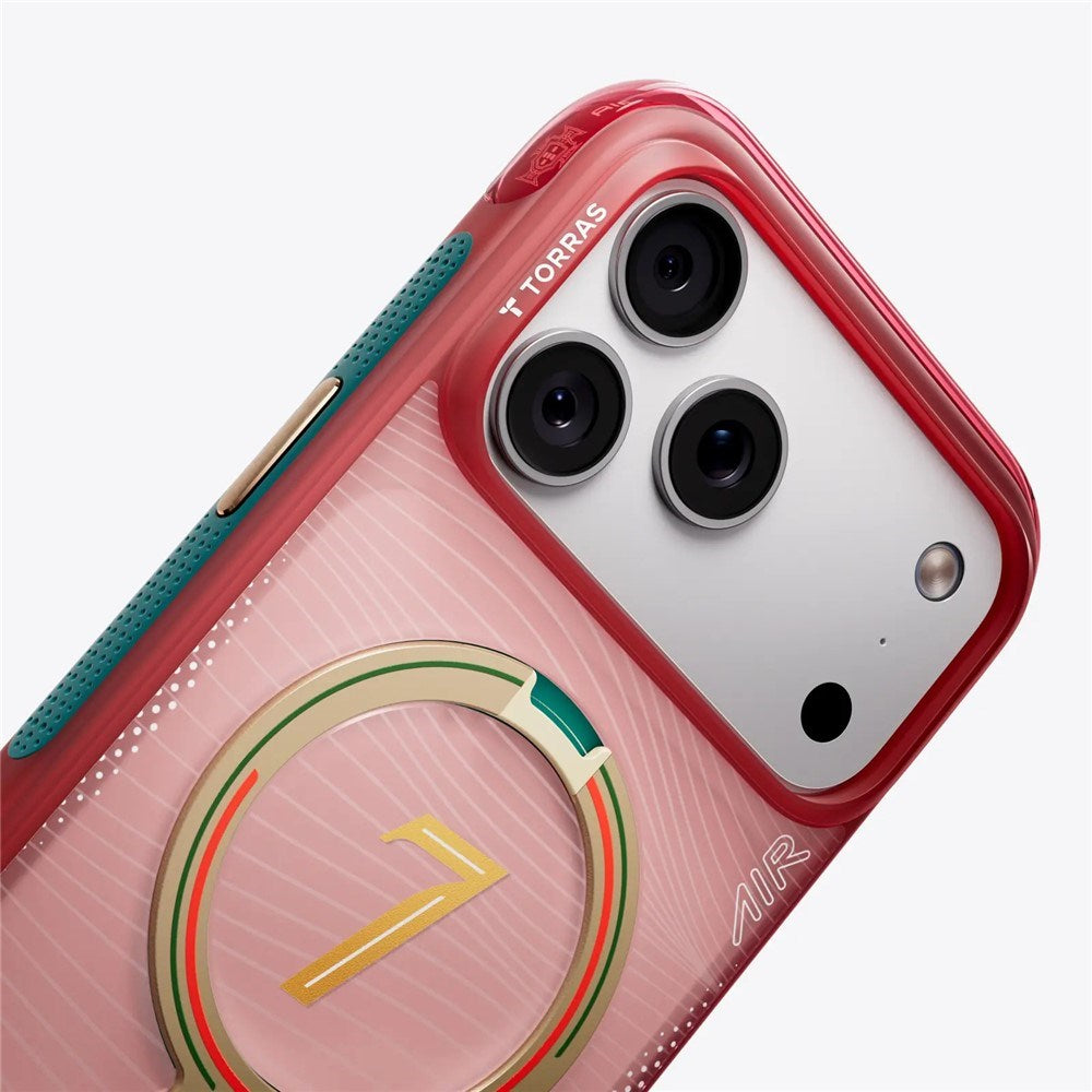iPhone 17 Pro TORRAS Ostand Q3 Air Case m. 360° Kickstand - MagSafe Kompatibel - Wave of Passion