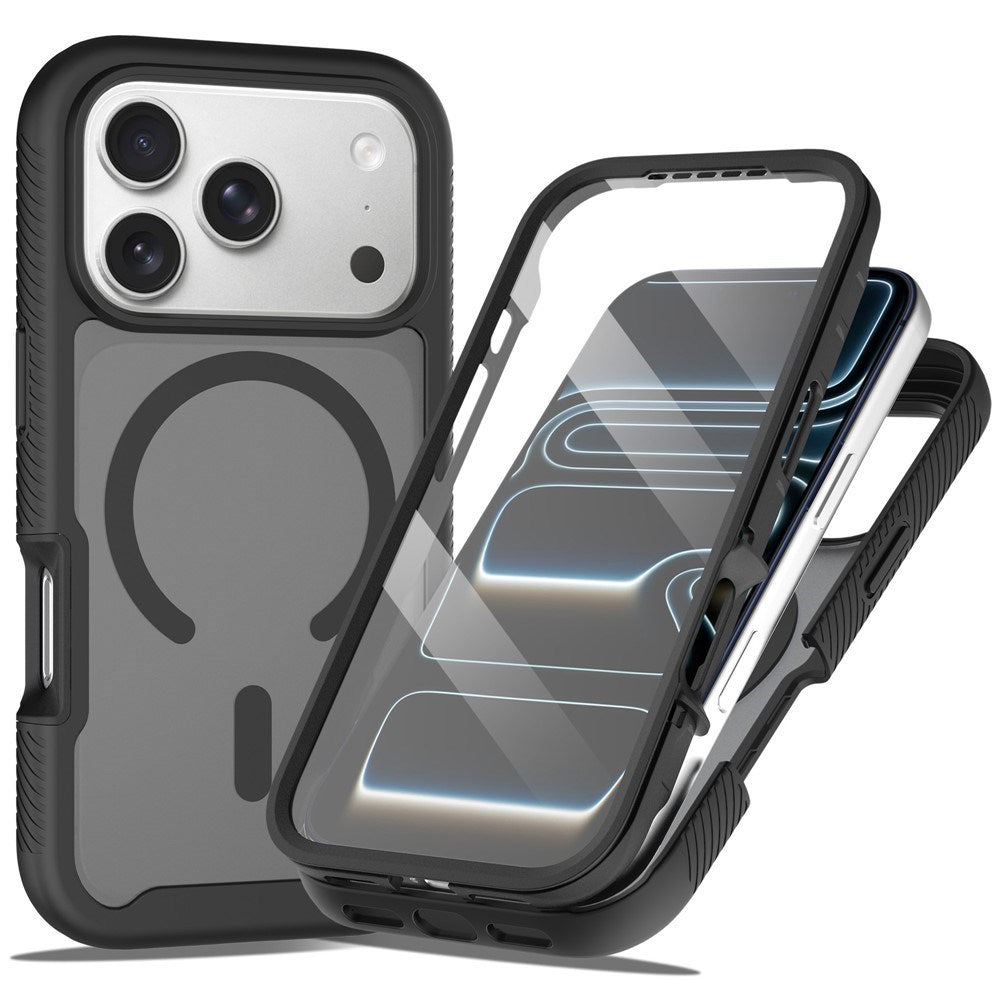 iPhone 18 Pro / 17 Pro EIDERWOOD Mat Hybrid Plast Bagside Cover m. Skærmbeskyttelsesfilm - MagSafe Kompatibel - Sort