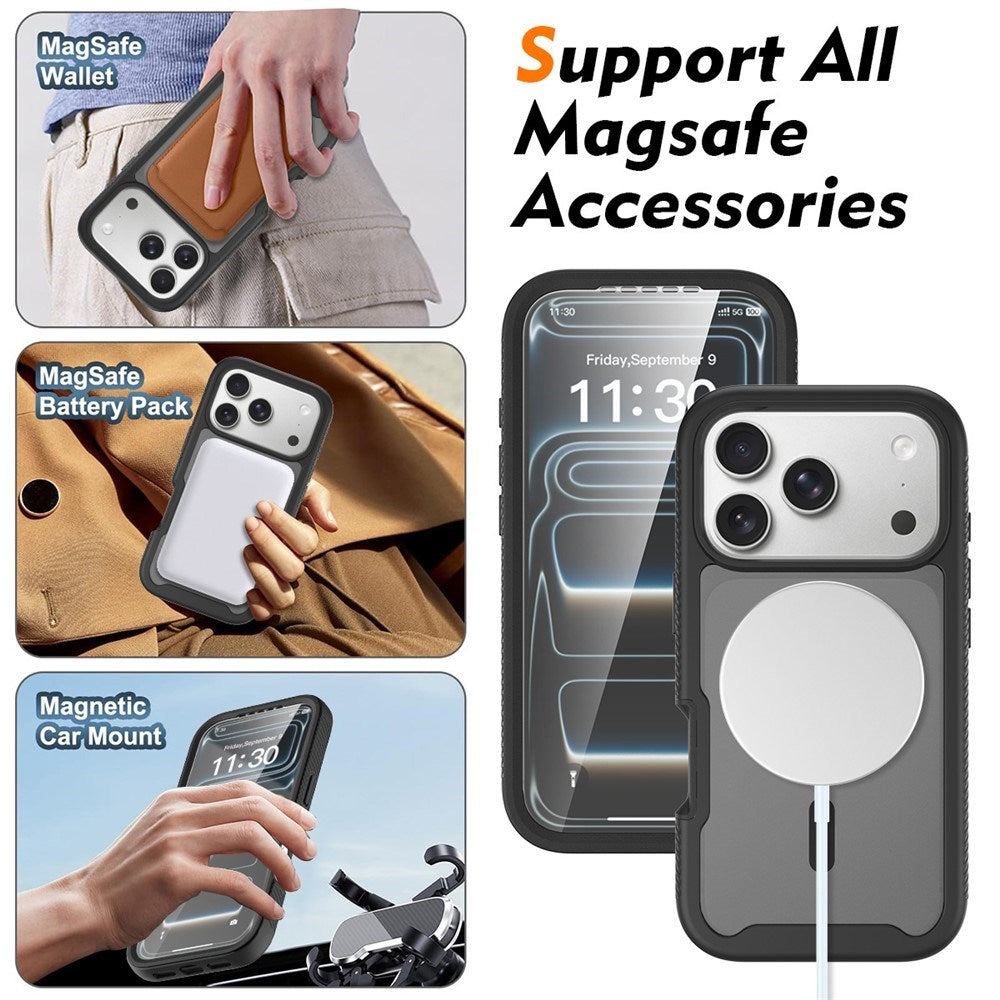 iPhone 18 Pro / 17 Pro EIDERWOOD Mat Hybrid Plast Bagside Cover m. Skærmbeskyttelsesfilm - MagSafe Kompatibel - Sort