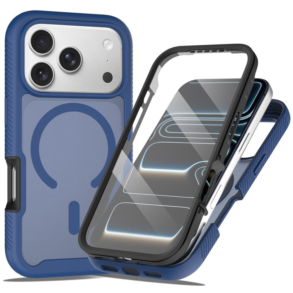 iPhone 18 Pro / 17 Pro EIDERWOOD Mat Hybrid Plast Bagside Cover m. Skærmbeskyttelsesfilm - MagSafe Kompatibel - Blå