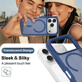 iPhone 18 Pro / 17 Pro EIDERWOOD Mat Hybrid Plast Bagside Cover m. Skærmbeskyttelsesfilm - MagSafe Kompatibel - Blå