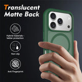 iPhone 18 Pro / 17 Pro EIDERWOOD Mat Hybrid Plast Bagside Cover m. Skærmbeskyttelsesfilm - MagSafe Kompatibel - Grøn