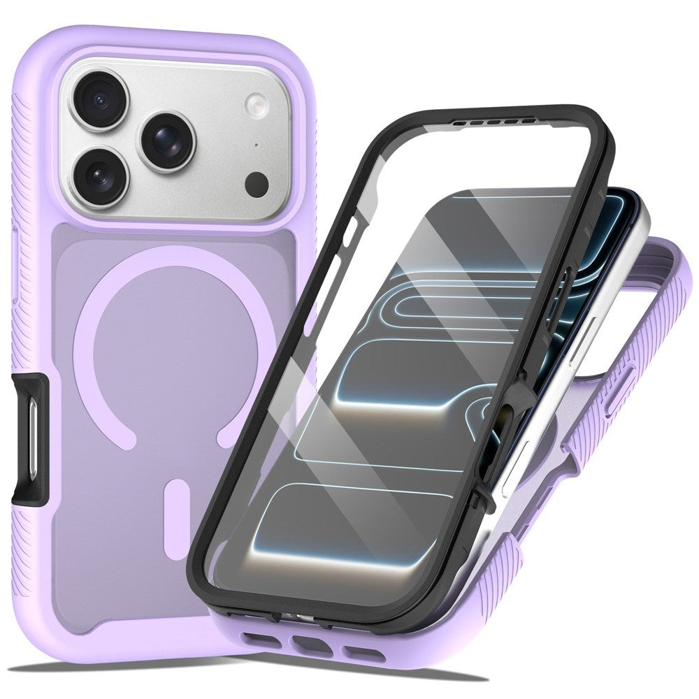iPhone 18 Pro / 17 Pro EIDERWOOD Mat Hybrid Plast Bagside Cover m. Skærmbeskyttelsesfilm - MagSafe Kompatibel - Lilla