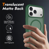 iPhone 18 Pro Max / 17 Pro Max EIDERWOOD Mat Hybrid Plast Bagside Cover m. Skærmbeskyttelsesfilm - MagSafe Kompatibel - Grøn