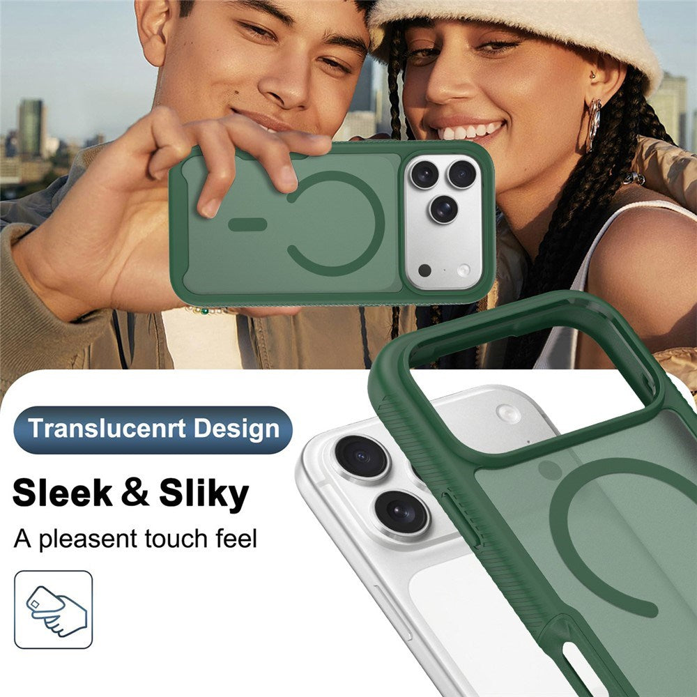 iPhone 18 Pro Max / 17 Pro Max EIDERWOOD Mat Hybrid Plast Bagside Cover m. Skærmbeskyttelsesfilm - MagSafe Kompatibel - Grøn
