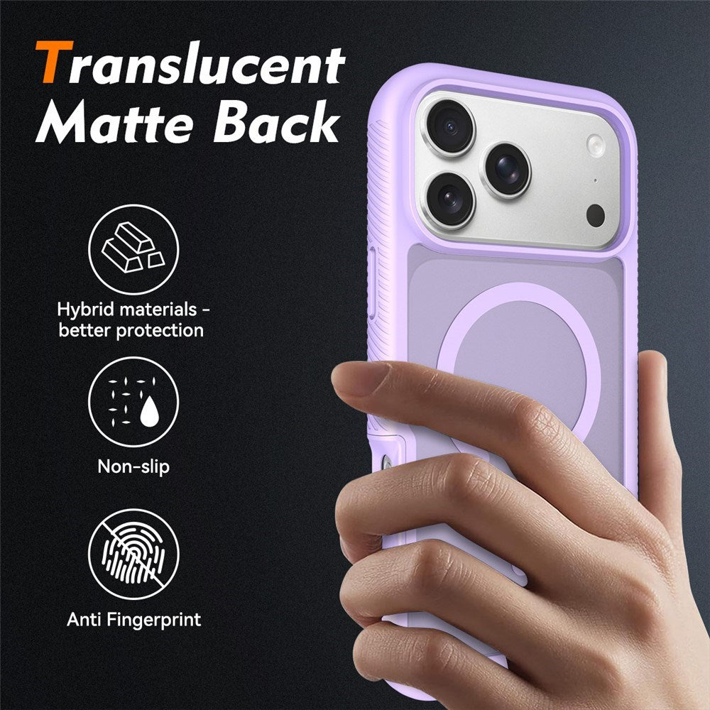 iPhone 18 Pro Max / 17 Pro Max EIDERWOOD Mat Hybrid Plast Bagside Cover m. Skærmbeskyttelsesfilm - MagSafe Kompatibel - Lilla