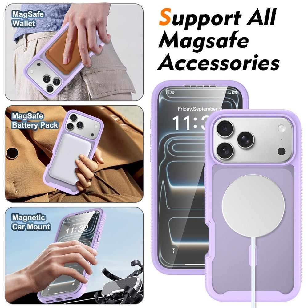iPhone 18 Pro Max / 17 Pro Max EIDERWOOD Mat Hybrid Plast Bagside Cover m. Skærmbeskyttelsesfilm - MagSafe Kompatibel - Lilla