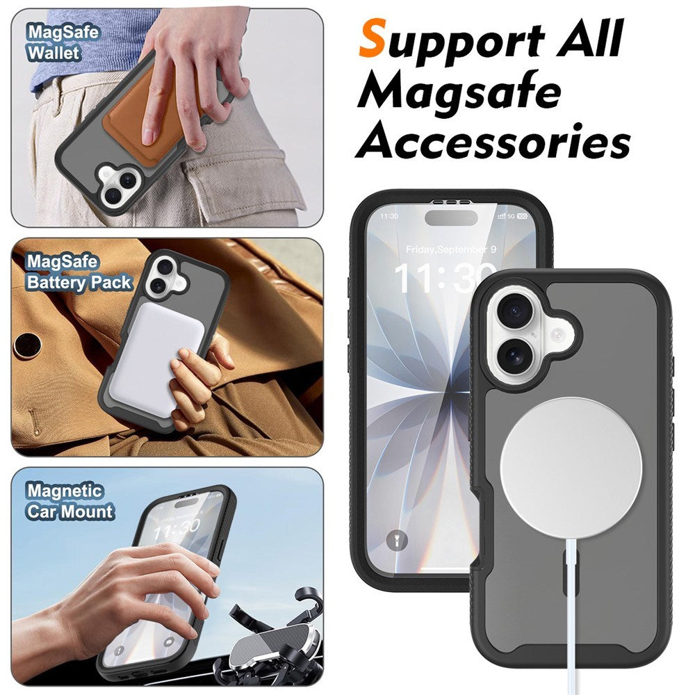 iPhone 17 EIDERWOOD Mat Hybrid Mobilcover m. Skærmbeskyttelsesramme - Sort