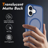iPhone 17 EIDERWOOD Mat Hybrid Mobilcover m. Skærmbeskyttelsesramme - Blå