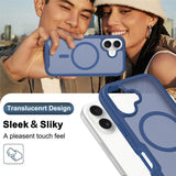 iPhone 17 EIDERWOOD Mat Hybrid Mobilcover m. Skærmbeskyttelsesramme - Blå