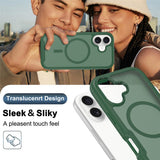 iPhone 17 EIDERWOOD Mat Hybrid Mobilcover m. Skærmbeskyttelsesramme - Grøn