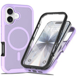 iPhone 17 EIDERWOOD Mat Hybrid Mobilcover m. Skærmbeskyttelsesramme - Lilla