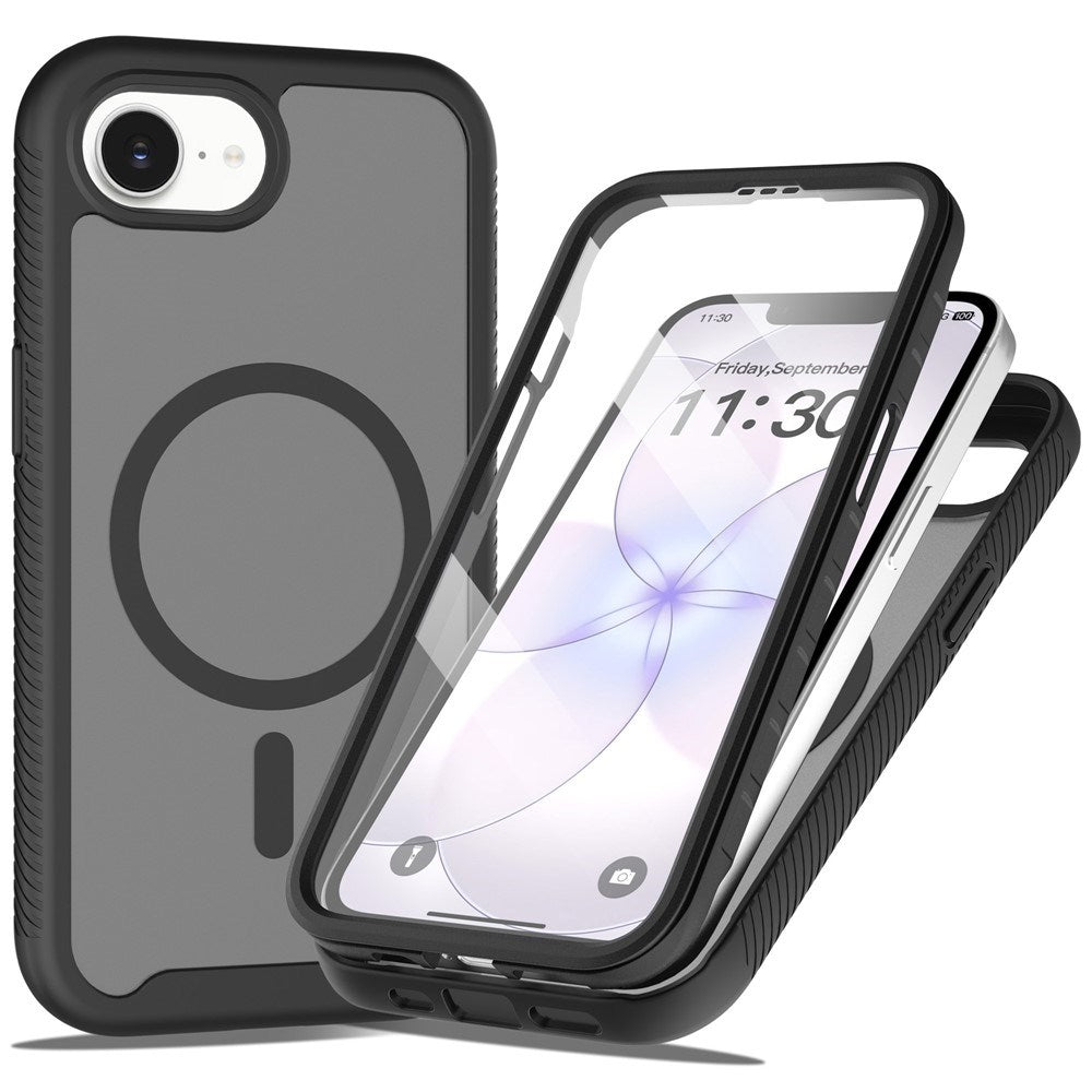 iPhone 17e / 16e EIDERWOOD Mat Hybrid Mobilcover m. Skærmbeskyttelsesramme - Sort
