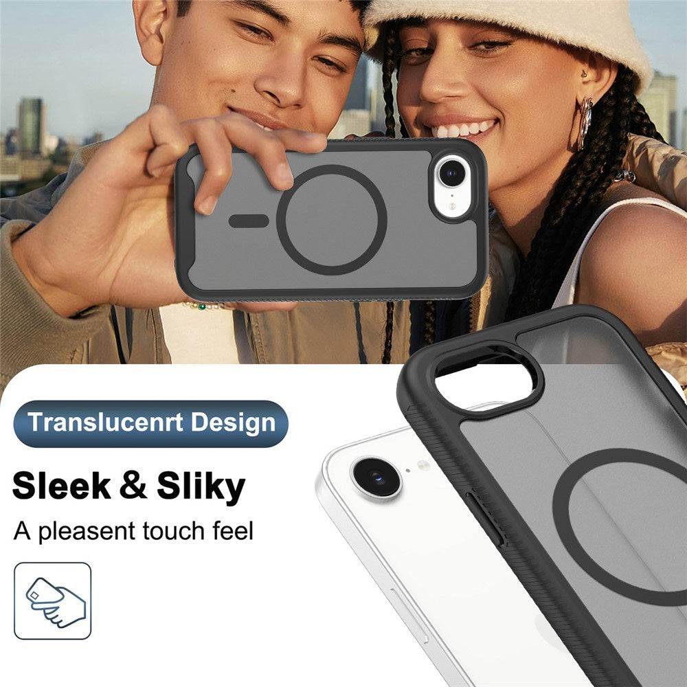 iPhone 17e / 16e EIDERWOOD Mat Hybrid Mobilcover m. Skærmbeskyttelsesramme - Sort