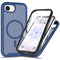 iPhone 17e / 16e EIDERWOOD Mat Hybrid Mobilcover m. Skærmbeskyttelsesramme - Blå