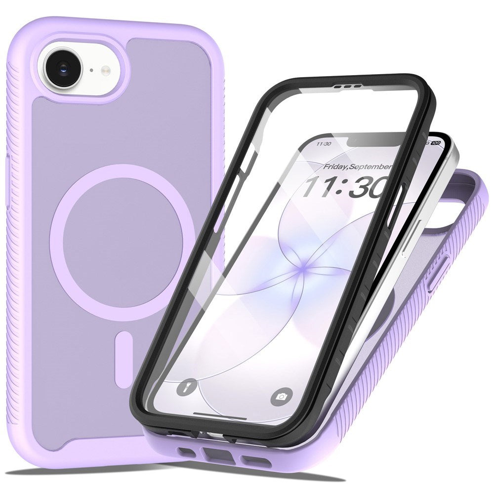 iPhone 17e / 16e EIDERWOOD Mat Hybrid Mobilcover m. Skærmbeskyttelsesramme - Lilla